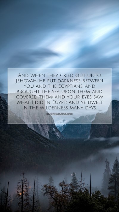 Picture 07 - Joshua 24:7 ASV Mobile Phone Wallpaper - And when they cried out unto Jehovah, he put - Mobile Bible Verse Wallpaper