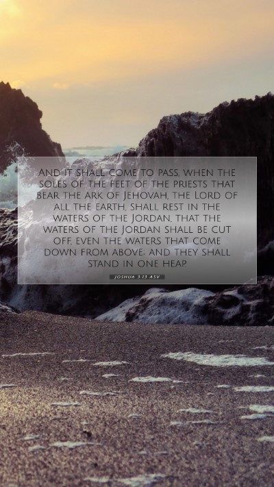 Picture 07 - Joshua 3:13 ASV Mobile Phone Wallpaper - And it shall come to pass, when the soles of the - Mobile Bible Verse Wallpaper