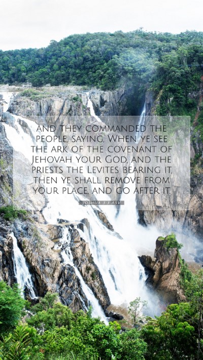 Picture 07 - Joshua 3:3 ASV Mobile Phone Wallpaper - and they commanded the people, saying, When ye - Mobile Bible Verse Wallpaper