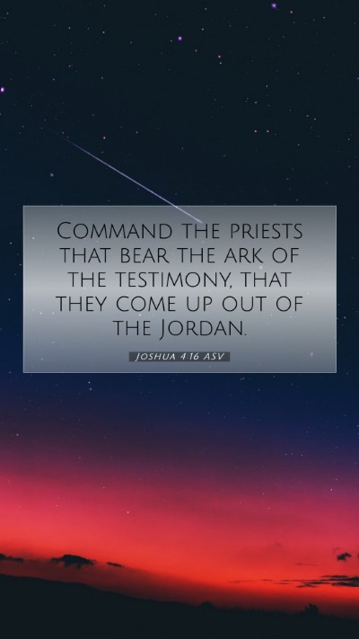 Picture 07 - Joshua 4:16 ASV Mobile Phone Wallpaper - Command the priests that bear the ark of the - Mobile Bible Verse Wallpaper