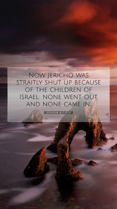 Picture 07 - Joshua 6:1 ASV Mobile Phone Wallpaper - Now Jericho was straitly shut up because of the - Mobile Bible Verse Wallpaper