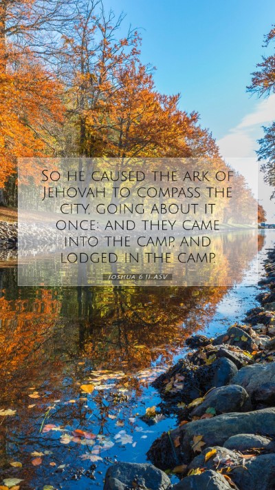 Picture 07 - Joshua 6:11 ASV Mobile Phone Wallpaper - So he caused the ark of Jehovah to compass the - Mobile Bible Verse Wallpaper