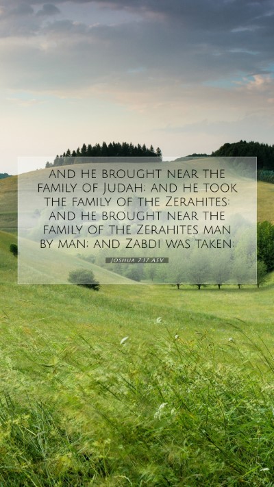 Picture 07 - Joshua 7:17 ASV Mobile Phone Wallpaper - and he brought near the family of Judah; and he - Mobile Bible Verse Wallpaper