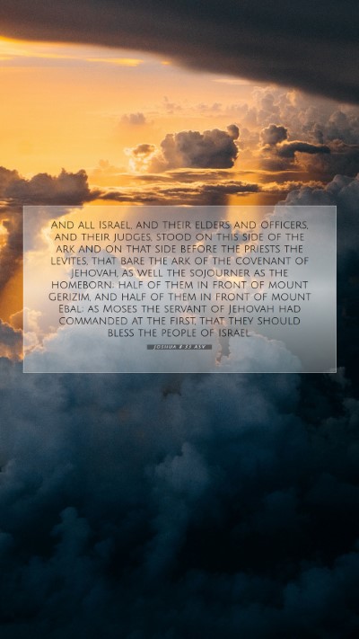 Picture 07 - Joshua 8:33 ASV Mobile Phone Wallpaper - And all Israel, and their elders and officers, - Mobile Bible Verse Wallpaper