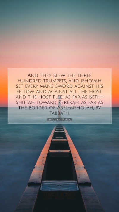 Picture 07 - Judges 7:22 ASV Mobile Phone Wallpaper - And they blew the three hundred trumpets, and - Mobile Bible Verse Wallpaper