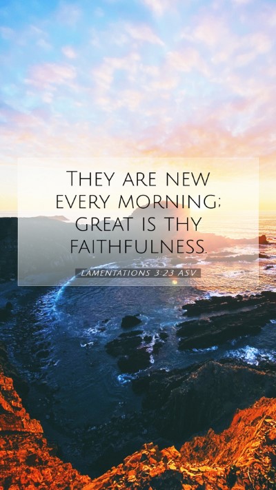 Picture 07 - Lamentations 3:23 ASV Mobile Phone Wallpaper - They are new every morning; great is thy - Mobile Bible Verse Wallpaper