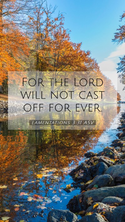 Picture 07 - Lamentations 3:31 ASV Mobile Phone Wallpaper - For the Lord will not cast off for - Mobile Bible Verse Wallpaper