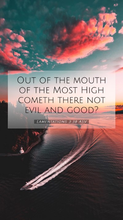 Picture 07 - Lamentations 3:38 ASV Mobile Phone Wallpaper - Out of the mouth of the Most High cometh there - Mobile Bible Verse Wallpaper
