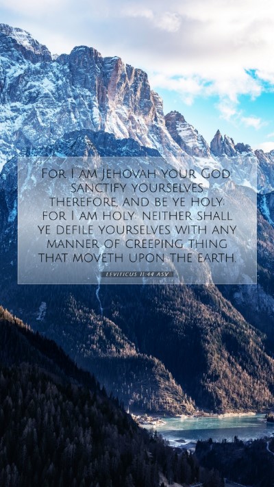 Picture 07 - Leviticus 11:44 ASV Mobile Phone Wallpaper - For I am Jehovah your God: sanctify yourselves - Mobile Bible Verse Wallpaper