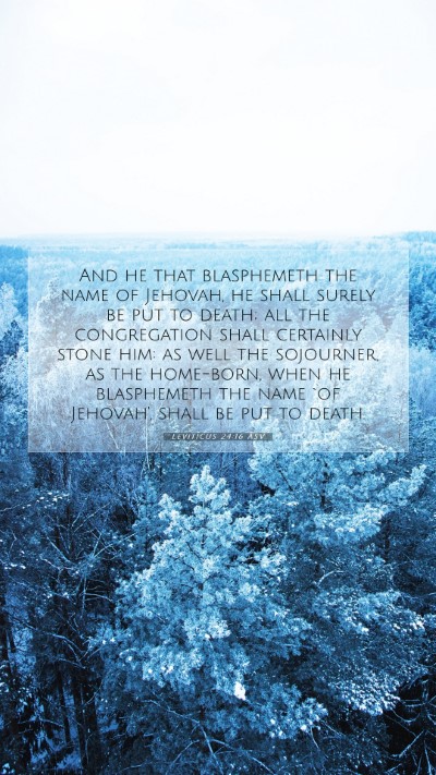 Picture 07 - Leviticus 24:16 ASV Mobile Phone Wallpaper - And he that blasphemeth the name of Jehovah, he - Mobile Bible Verse Wallpaper