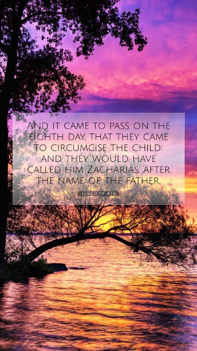 Picture 07 - Luke 1:59 ASV Mobile Phone Wallpaper - And it came to pass on the eighth day, that they - Mobile Bible Verse Wallpaper