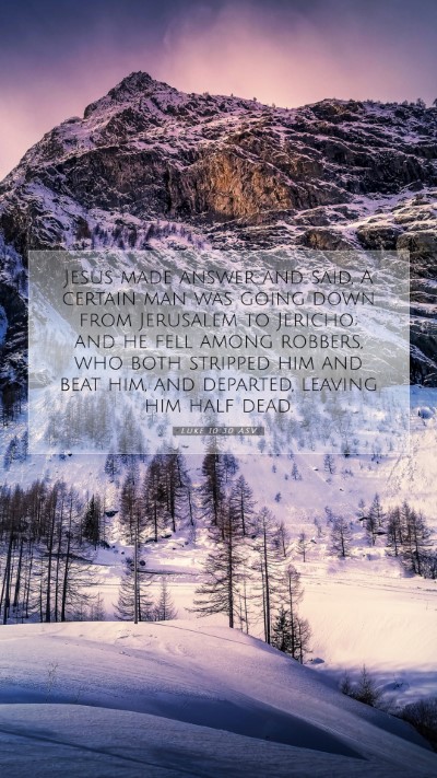 Picture 07 - Luke 10:30 ASV Mobile Phone Wallpaper - Jesus made answer and said, A certain man was - Mobile Bible Verse Wallpaper