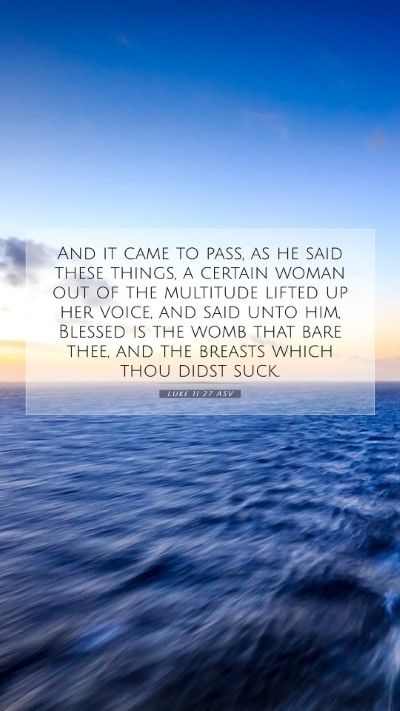 Picture 07 - Luke 11:27 ASV Mobile Phone Wallpaper - And it came to pass, as he said these things, a - Mobile Bible Verse Wallpaper