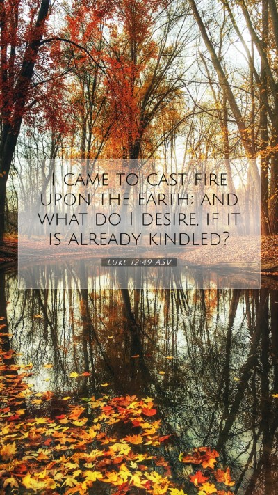 Picture 07 - Luke 12:49 ASV Mobile Phone Wallpaper - I came to cast fire upon the earth; and what do I - Mobile Bible Verse Wallpaper