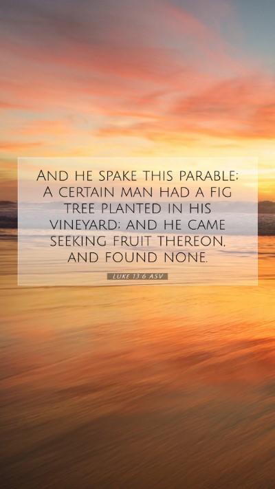 Picture 07 - Luke 13:6 ASV Mobile Phone Wallpaper - And he spake this parable; A certain man had a - Mobile Bible Verse Wallpaper