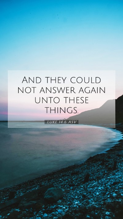 Picture 07 - Luke 14:6 ASV Mobile Phone Wallpaper - And they could not answer again unto these - Mobile Bible Verse Wallpaper