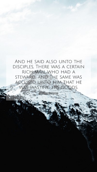 Picture 07 - Luke 16:1 ASV Mobile Phone Wallpaper - And he said also unto the disciples, There was a - Mobile Bible Verse Wallpaper
