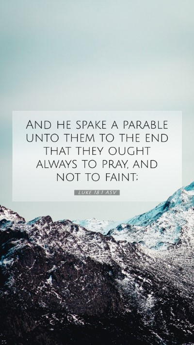 Picture 07 - Luke 18:1 ASV Mobile Phone Wallpaper - And he spake a parable unto them to the end that - Mobile Bible Verse Wallpaper