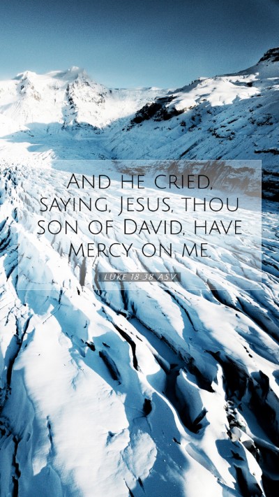 Picture 07 - Luke 18:38 ASV Mobile Phone Wallpaper - And he cried, saying, Jesus, thou son of David, - Mobile Bible Verse Wallpaper
