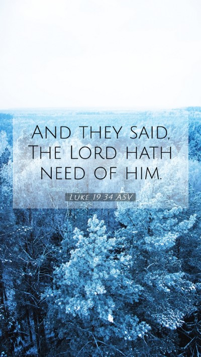 Picture 07 - Luke 19:34 ASV Mobile Phone Wallpaper - And they said, The Lord hath need of - Mobile Bible Verse Wallpaper