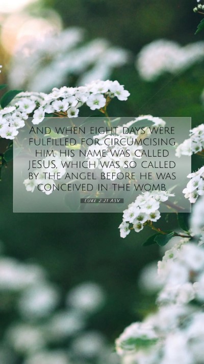 Picture 07 - Luke 2:21 ASV Mobile Phone Wallpaper - And when eight days were fulfilled for - Mobile Bible Verse Wallpaper
