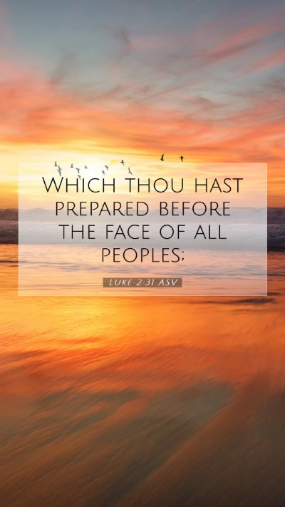 Picture 07 - Luke 2:31 ASV Mobile Phone Wallpaper - Which thou hast prepared before the face of all - Mobile Bible Verse Wallpaper