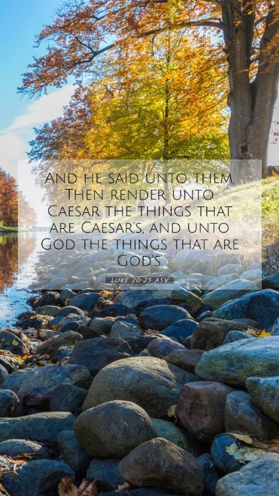 Picture 07 - Luke 20:25 ASV Mobile Phone Wallpaper - And he said unto them, Then render unto Caesar - Mobile Bible Verse Wallpaper