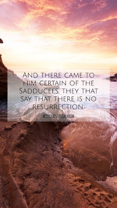 Picture 07 - Luke 20:27 ASV Mobile Phone Wallpaper - And there came to him certain of the Sadducees, - Mobile Bible Verse Wallpaper