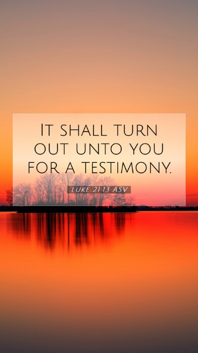 Picture 07 - Luke 21:13 ASV Mobile Phone Wallpaper - It shall turn out unto you for a - Mobile Bible Verse Wallpaper