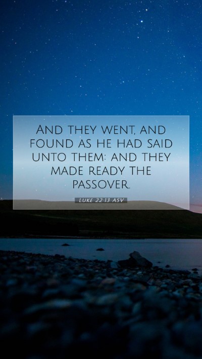 Picture 07 - Luke 22:13 ASV Mobile Phone Wallpaper - And they went, and found as he had said unto - Mobile Bible Verse Wallpaper