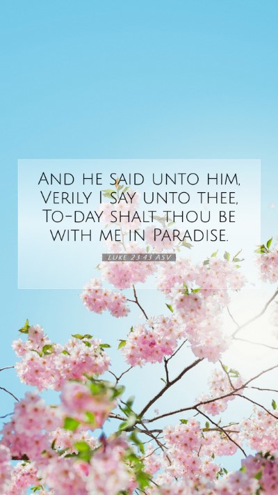 Picture 07 - Luke 23:43 ASV Mobile Phone Wallpaper - And he said unto him, Verily I say unto thee, - Mobile Bible Verse Wallpaper