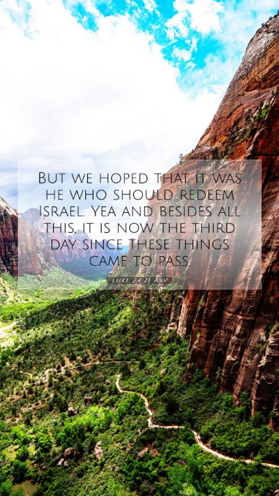 Picture 07 - Luke 24:21 ASV Mobile Phone Wallpaper - But we hoped that it was he who should redeem - Mobile Bible Verse Wallpaper
