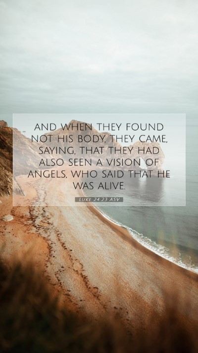 Picture 07 - Luke 24:23 ASV Mobile Phone Wallpaper - and when they found not his body, they came, - Mobile Bible Verse Wallpaper