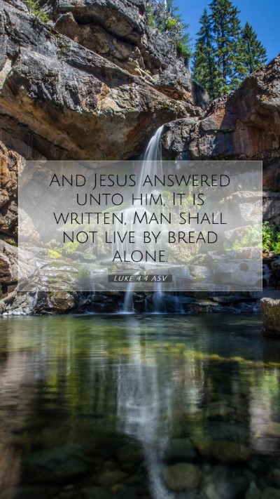 Picture 07 - Luke 4:4 ASV Mobile Phone Wallpaper - And Jesus answered unto him, It is written, Man - Mobile Bible Verse Wallpaper