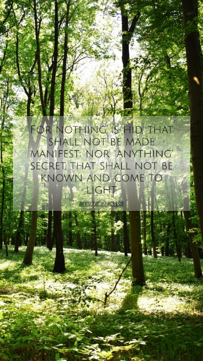 Picture 07 - Luke 8:17 ASV Mobile Phone Wallpaper - For nothing is hid, that shall not be made - Mobile Bible Verse Wallpaper