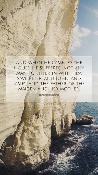 Picture 07 - Luke 8:51 ASV Mobile Phone Wallpaper - And when he came to the house, he suffered not - Mobile Bible Verse Wallpaper