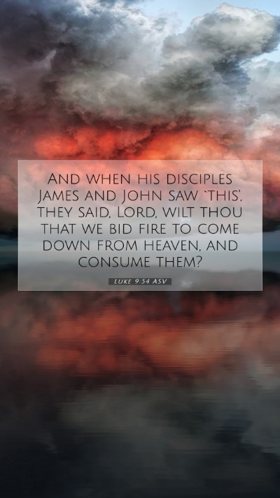 Picture 07 - Luke 9:54 ASV Mobile Phone Wallpaper - And when his disciples James and John saw `this', - Mobile Bible Verse Wallpaper
