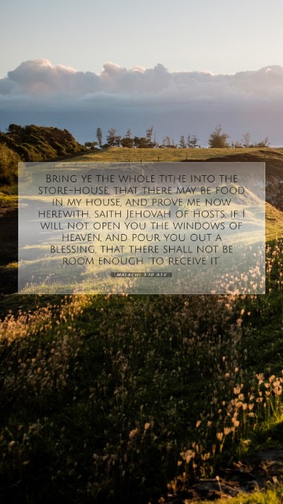 Picture 07 - Malachi 3:10 ASV Mobile Phone Wallpaper - Bring ye the whole tithe into the store-house, - Mobile Bible Verse Wallpaper