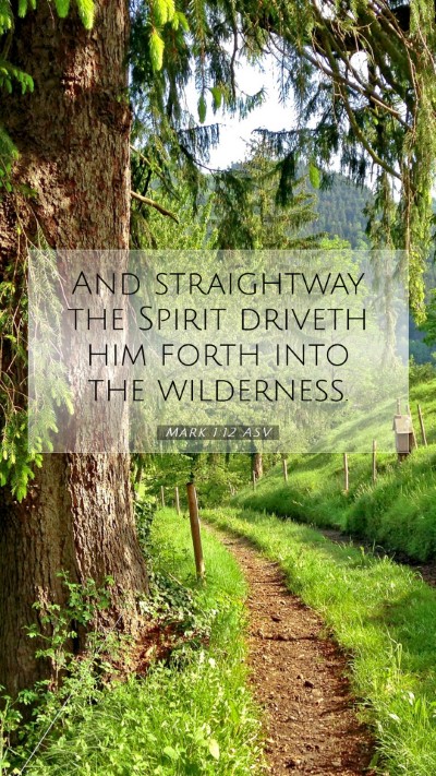 Picture 07 - Mark 1:12 ASV Mobile Phone Wallpaper - And straightway the Spirit driveth him forth into - Mobile Bible Verse Wallpaper