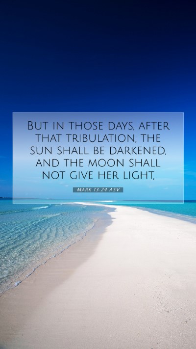Picture 07 - Mark 13:24 ASV Mobile Phone Wallpaper - But in those days, after that tribulation, the - Mobile Bible Verse Wallpaper