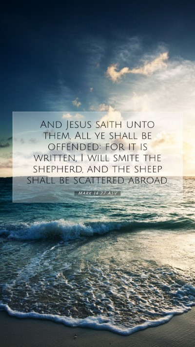 Picture 07 - Mark 14:27 ASV Mobile Phone Wallpaper - And Jesus saith unto them, All ye shall be - Mobile Bible Verse Wallpaper