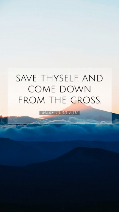 Picture 07 - Mark 15:30 ASV Mobile Phone Wallpaper - save thyself, and come down from the - Mobile Bible Verse Wallpaper