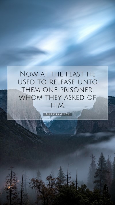 Picture 07 - Mark 15:6 ASV Mobile Phone Wallpaper - Now at the feast he used to release unto them one - Mobile Bible Verse Wallpaper