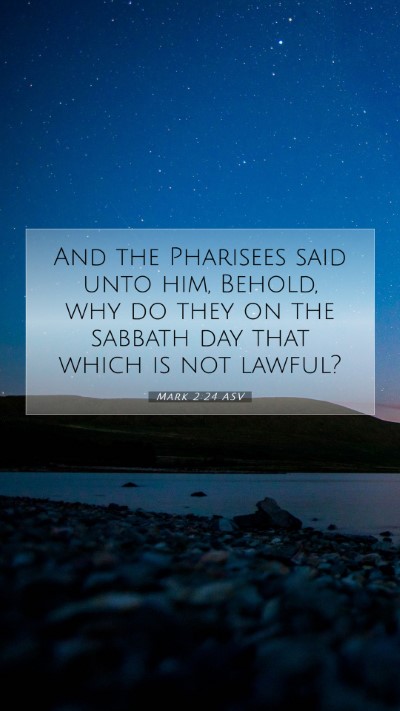 Picture 07 - Mark 2:24 ASV Mobile Phone Wallpaper - And the Pharisees said unto him, Behold, why do - Mobile Bible Verse Wallpaper