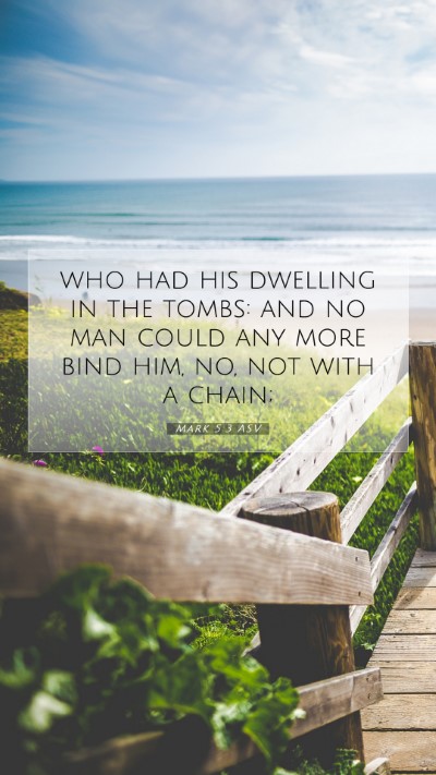 Picture 07 - Mark 5:3 ASV Mobile Phone Wallpaper - who had his dwelling in the tombs: and no man - Mobile Bible Verse Wallpaper
