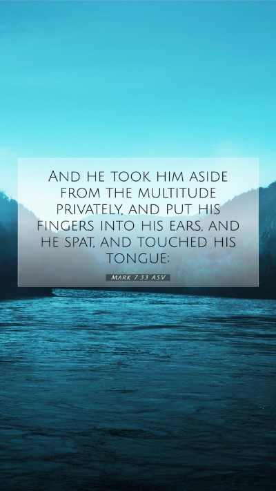 Picture 07 - Mark 7:33 ASV Mobile Phone Wallpaper - And he took him aside from the multitude - Mobile Bible Verse Wallpaper