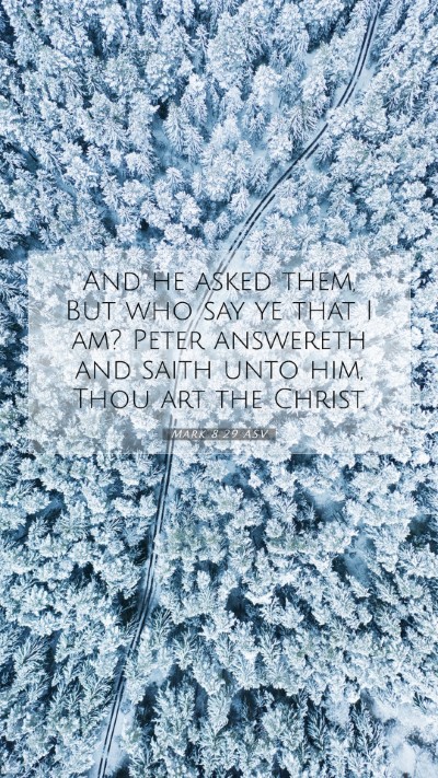 Picture 07 - Mark 8:29 ASV Mobile Phone Wallpaper - And he asked them, But who say ye that I am? - Mobile Bible Verse Wallpaper