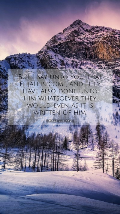 Picture 07 - Mark 9:13 ASV Mobile Phone Wallpaper - But I say unto you, that Elijah is come, and they - Mobile Bible Verse Wallpaper