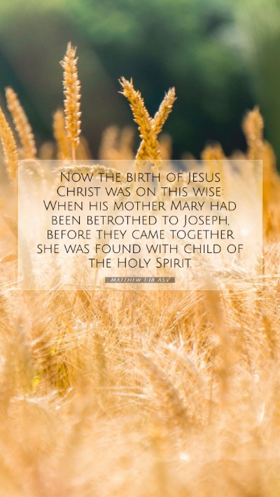 Picture 07 - Matthew 1:18 ASV Mobile Phone Wallpaper - Now the birth of Jesus Christ was on this wise: - Mobile Bible Verse Wallpaper