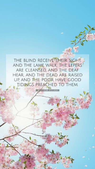 Picture 07 - Matthew 11:5 ASV Mobile Phone Wallpaper - the blind receive their sight, and the lame walk, - Mobile Bible Verse Wallpaper
